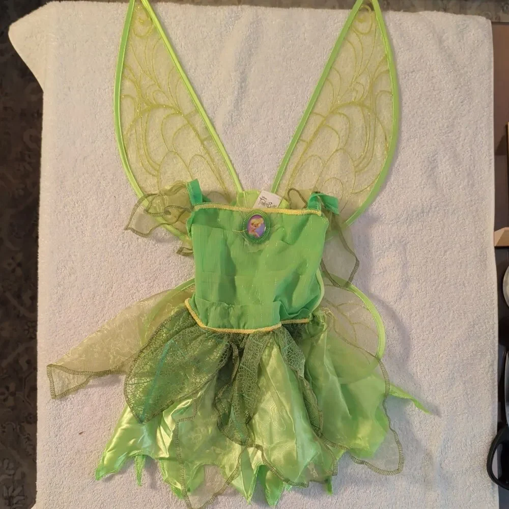 Authentic Disney Tinkerbell Childs Dress Costume Size XS (3T-4T)
